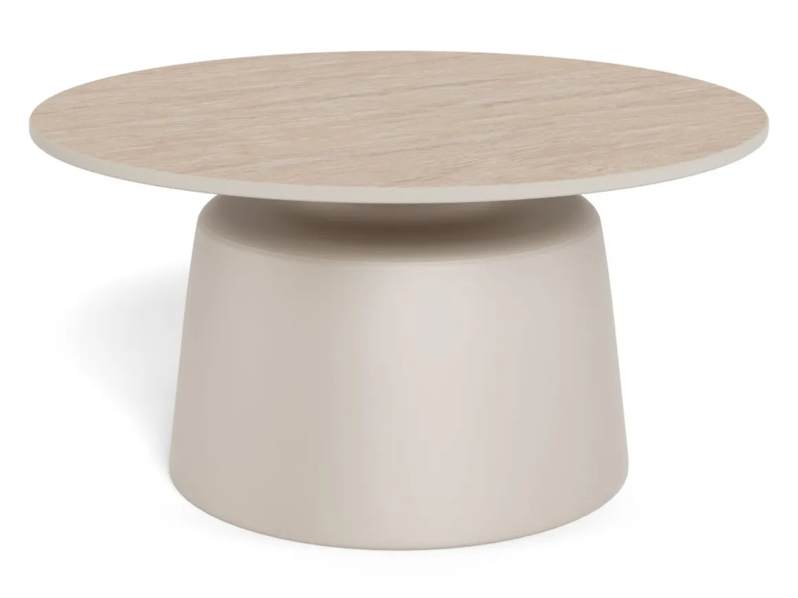 Actona Couchtisch Santorini Travertin Beige Ø 70 cm