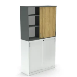 Aufsatzschrank E10 Natural Hickory Grau