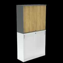 Aufsatzschrank E10 Natural Hickory Grau
