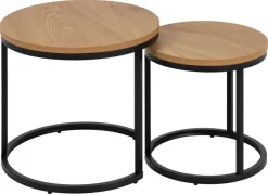 Beistelltisch Spiro 2er Set Eiche Schwarz