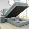 Boxspringbett Amy mit Bettkasten Türkis 140 x 200 cm