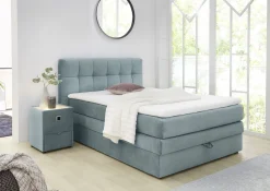Boxspringbett Amy mit Bettkasten Türkis 140 x 200 cm