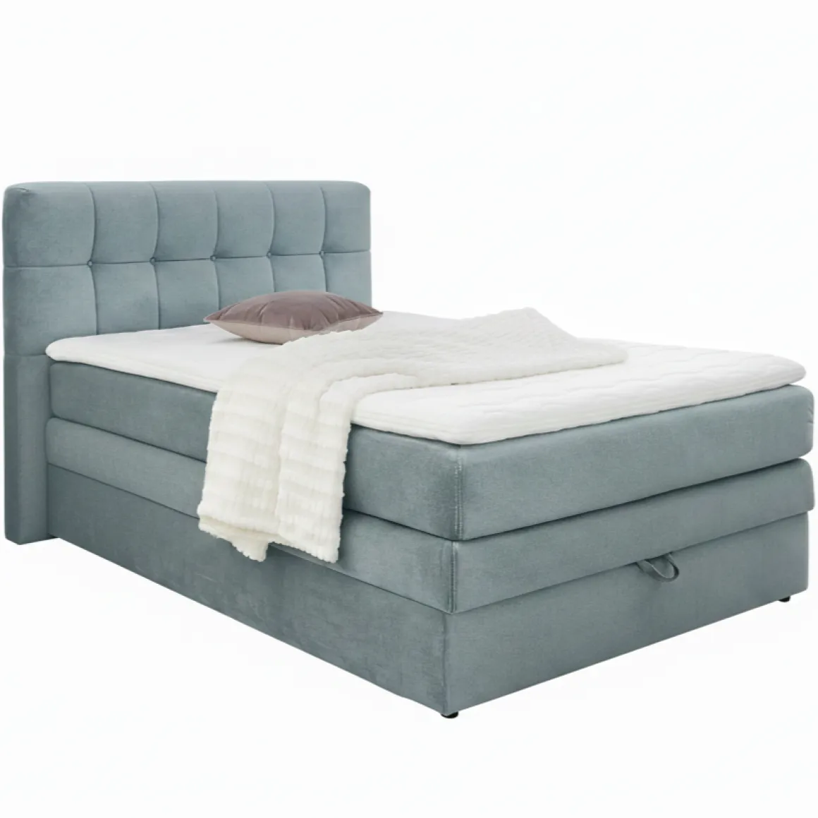 Boxspringbett Amy mit Bettkasten Türkis 140 x 200 cm