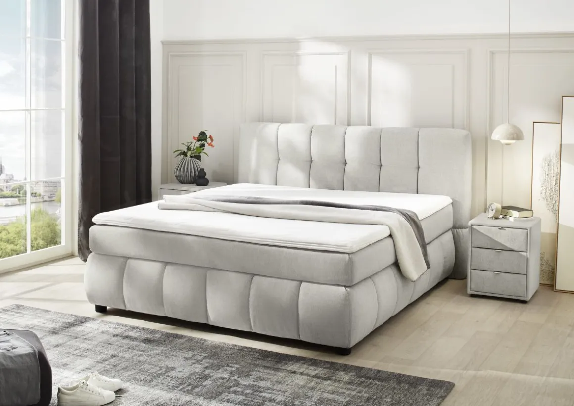 Boxspringbett Cora Greige 180 x 200 cm