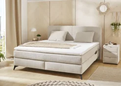 Boxspringbett Kira mit Beleuchtung und Ladefunktion Beige