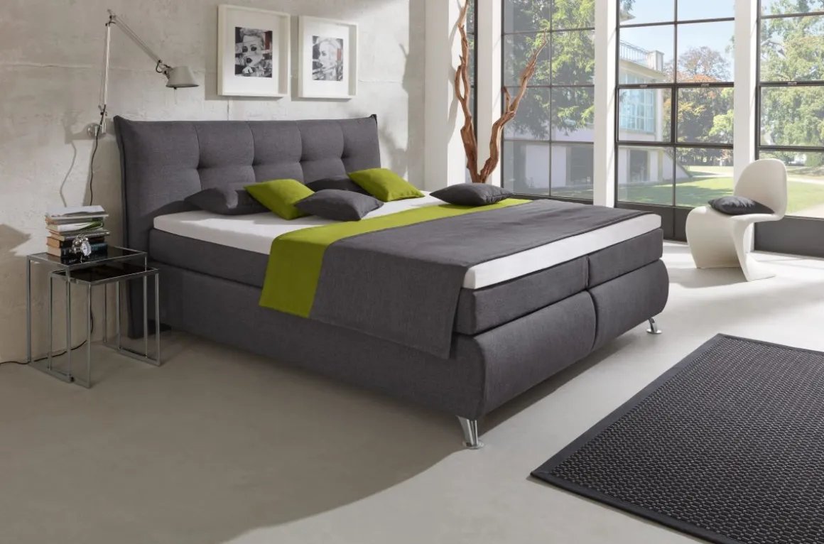 Boxspringbett Lexos Anthrazit 180 x 200 cm