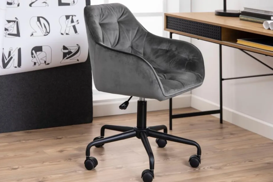 Bürostuhl Brooke Samt Grau