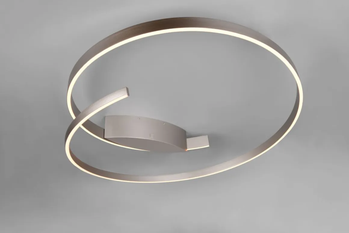 Cinque LED Deckenlampe Cinardi Nickelfarben