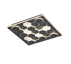 Cinque LED Deckenleuchte Cifavo Schwarz 55 x 55 cm