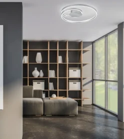 Cinque LED Deckenleuchte Ciola Nickelfarben