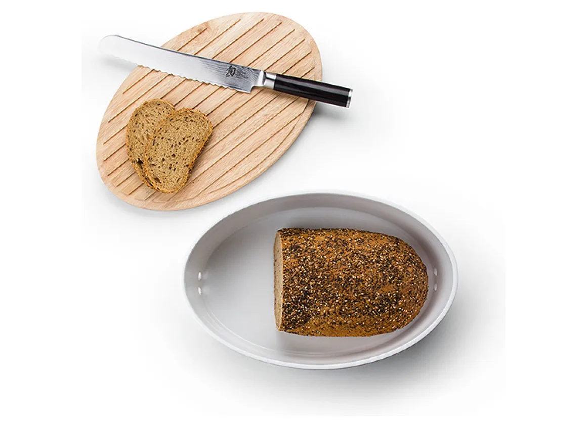 Continenta Brottopf oval mit Holzdeckel 30 cm