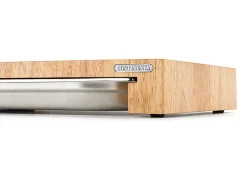 Continenta Stirnholz Schneidebrett mit Schublade 39 x 27 cm