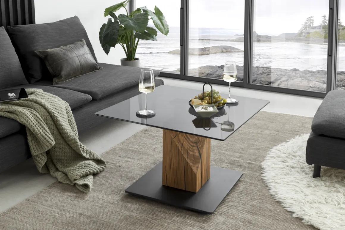 Couchtisch Balsta Eiche Rauchglas