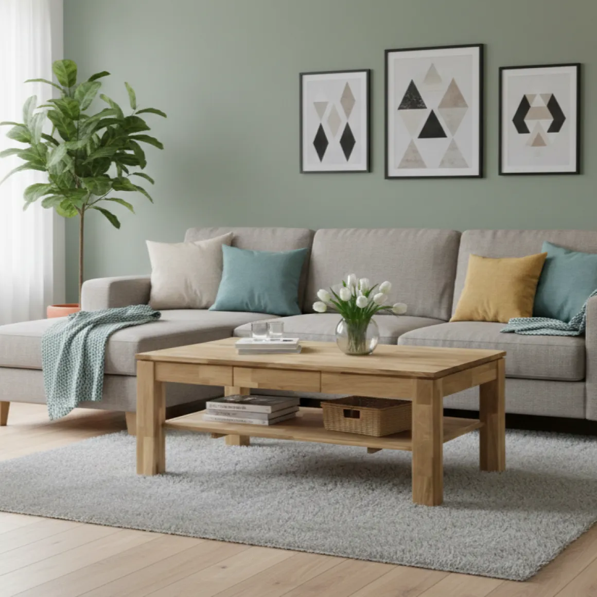 Couchtisch Eiche 2257 mit Schubkasten