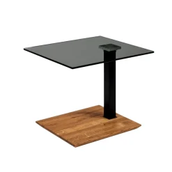 Couchtisch 1439 Glas Eiche 47 cm
