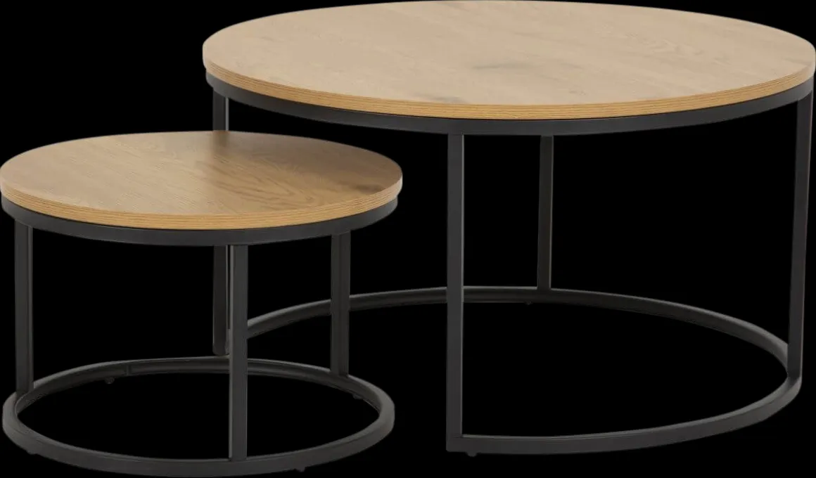 Couchtisch-Set Spiro Eiche Schwarz