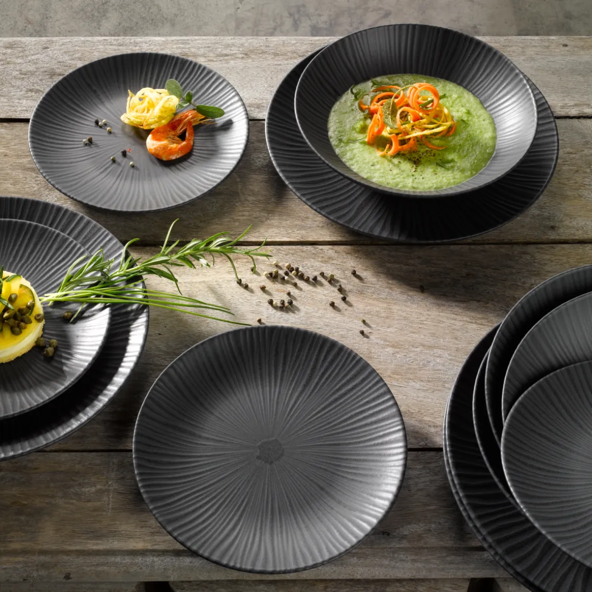 CreaTable Speiseteller Vesuvio Black 27 cm
