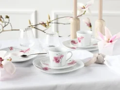 CreaTable 18-tlg Kaffeeservice Aiko Weiß-Rosa