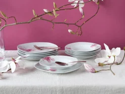 CreaTable 12-tlg Tafelservice Aiko Weiß-Rosa