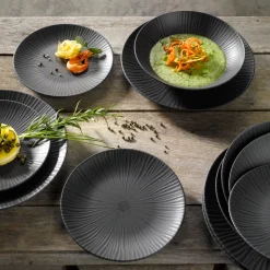 CreaTable 12-tlg Tafelservice Vesuvio Black