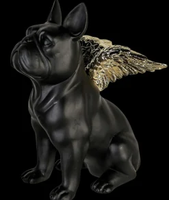 Deko Figur Flying Bull Gold Schwarz