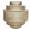 Design Vase Relief aus Glas 22xD21,5cm