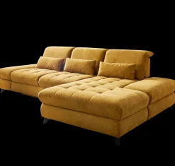 Ecksofa Carolina XC Gelb mit Schwenkrücken