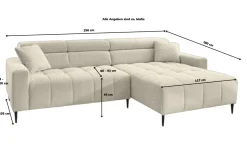 Ecksofa Simple mit Funktionen Cord Beige