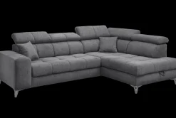 Ecksofa Sydney Anthrazit mit Stauraum und Funktionen