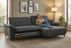 Ecksofa Trani Anthrazit mit Relaxfunktion