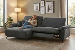 Ecksofa Trani Anthrazit mit Relaxfunktion