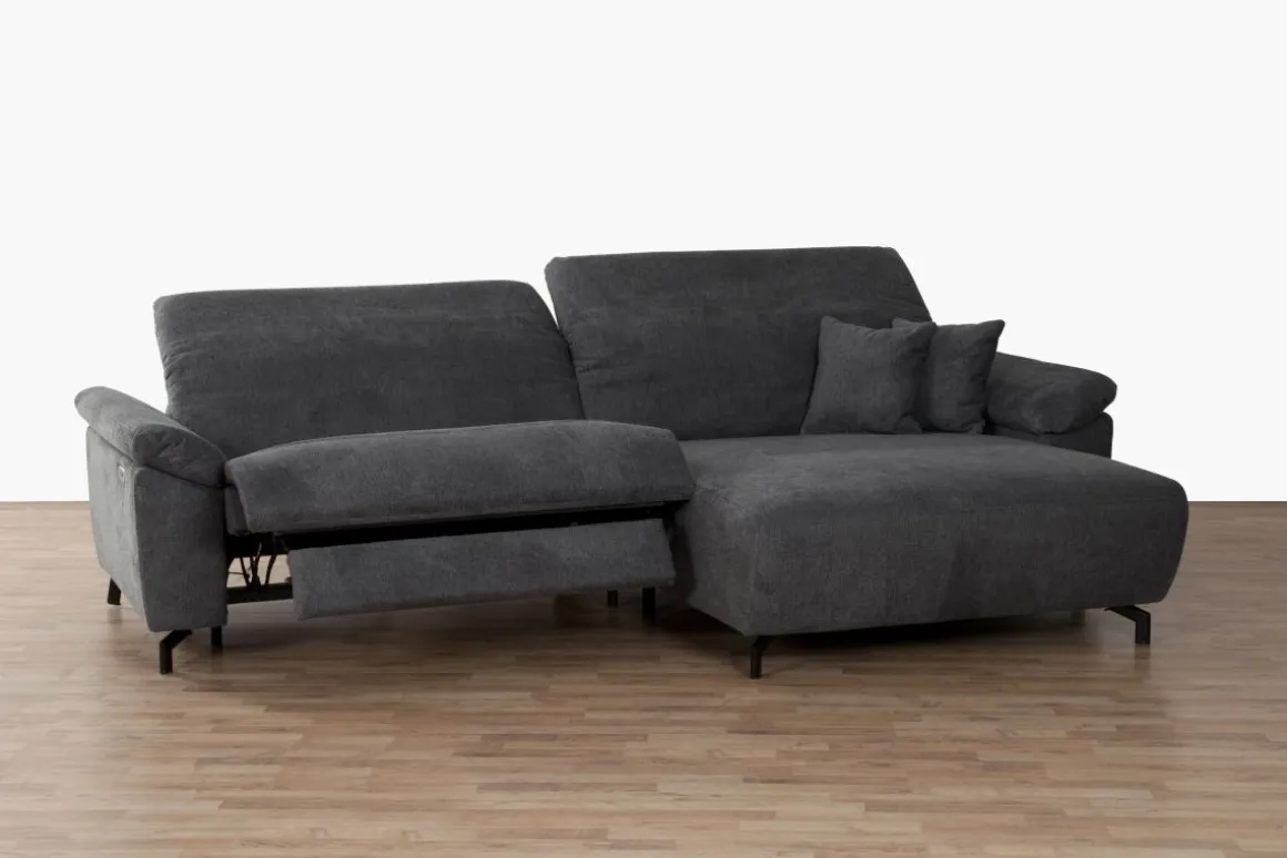 Ecksofa Trani Anthrazit mit Relaxfunktion