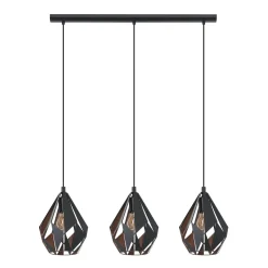 EGLO 3-flg Pendelleuchte Carlton 1 Schwarz Kupfer