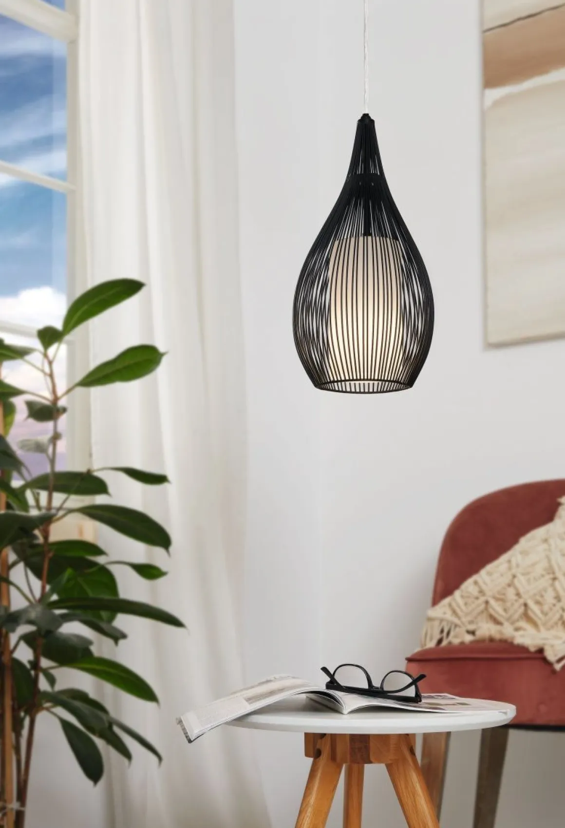 EGLO 1-flg Pendelleuchte Razoni Schwarz