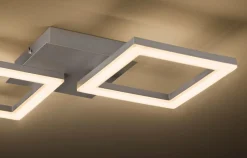 EGLO LED Deckenleuchte Huerta Nickel-matt 22,5 x 47 cm