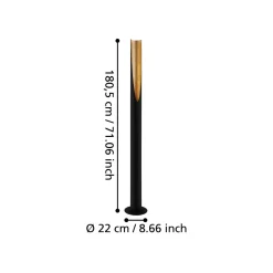EGLO LED Stehlampe Prebone Schwarz Gold