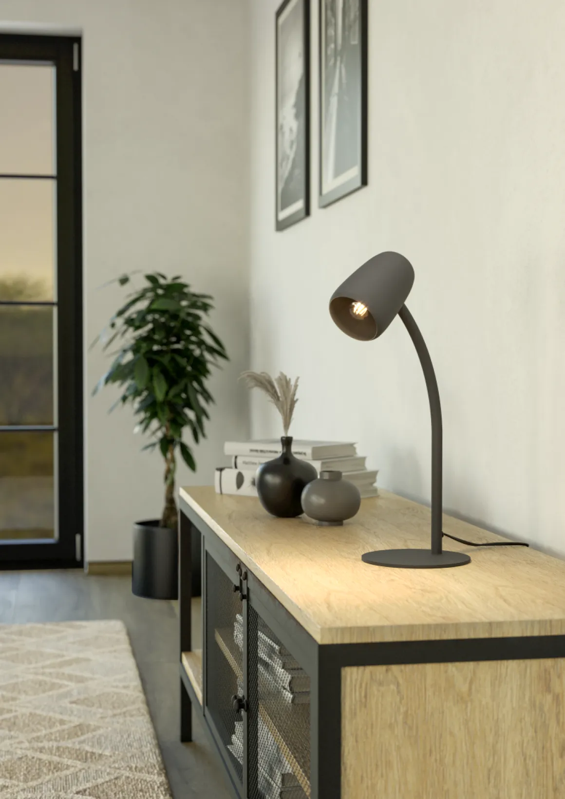 EGLO Tischlampe Carlo Schwarz