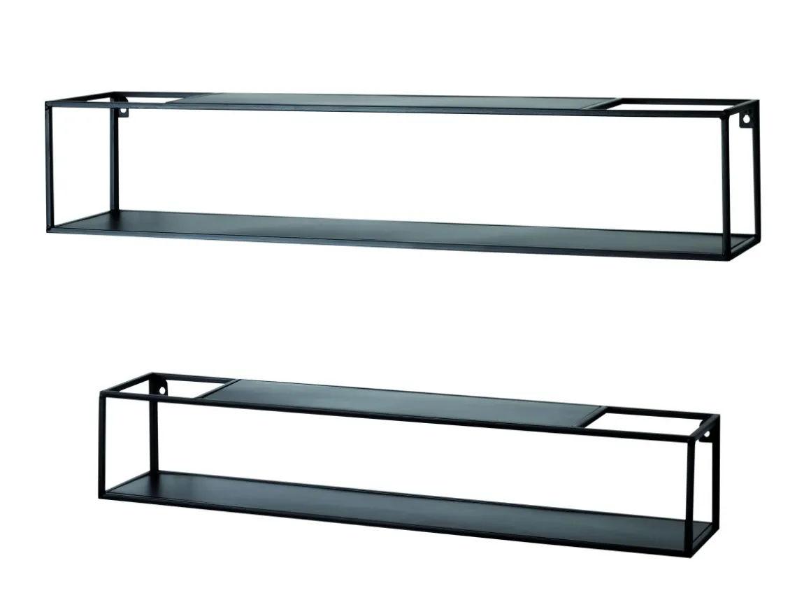2er Set Wandregal Leicester Schwarz