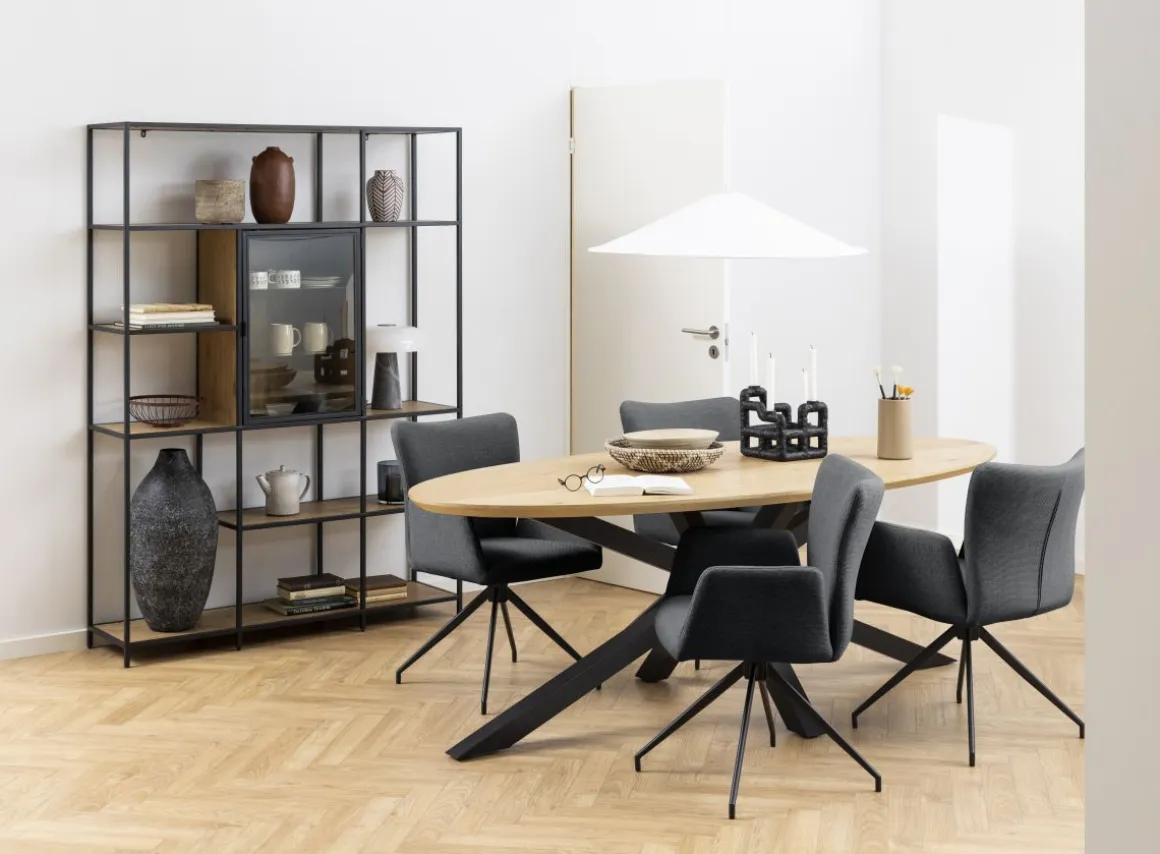 Esstisch Heaven oval Eiche Schwarz