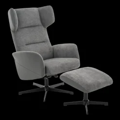 FEMO Relaxsessel 4040 Grau mit Hocker