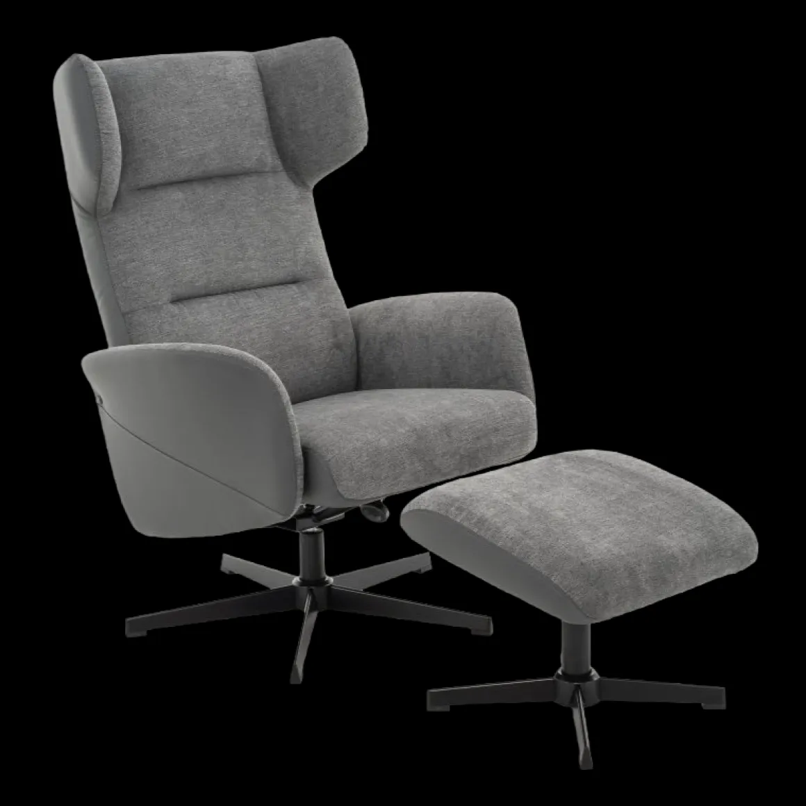 FEMO Relaxsessel 4040 Grau mit Hocker