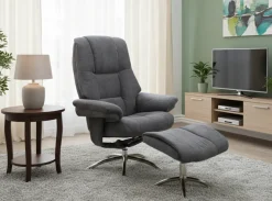 FEMO Relaxsessel 440 mit Hocker Grau