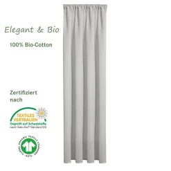Fertigschal 100% Bio-Baumwolle Hellgrau 140 x 245 cm
