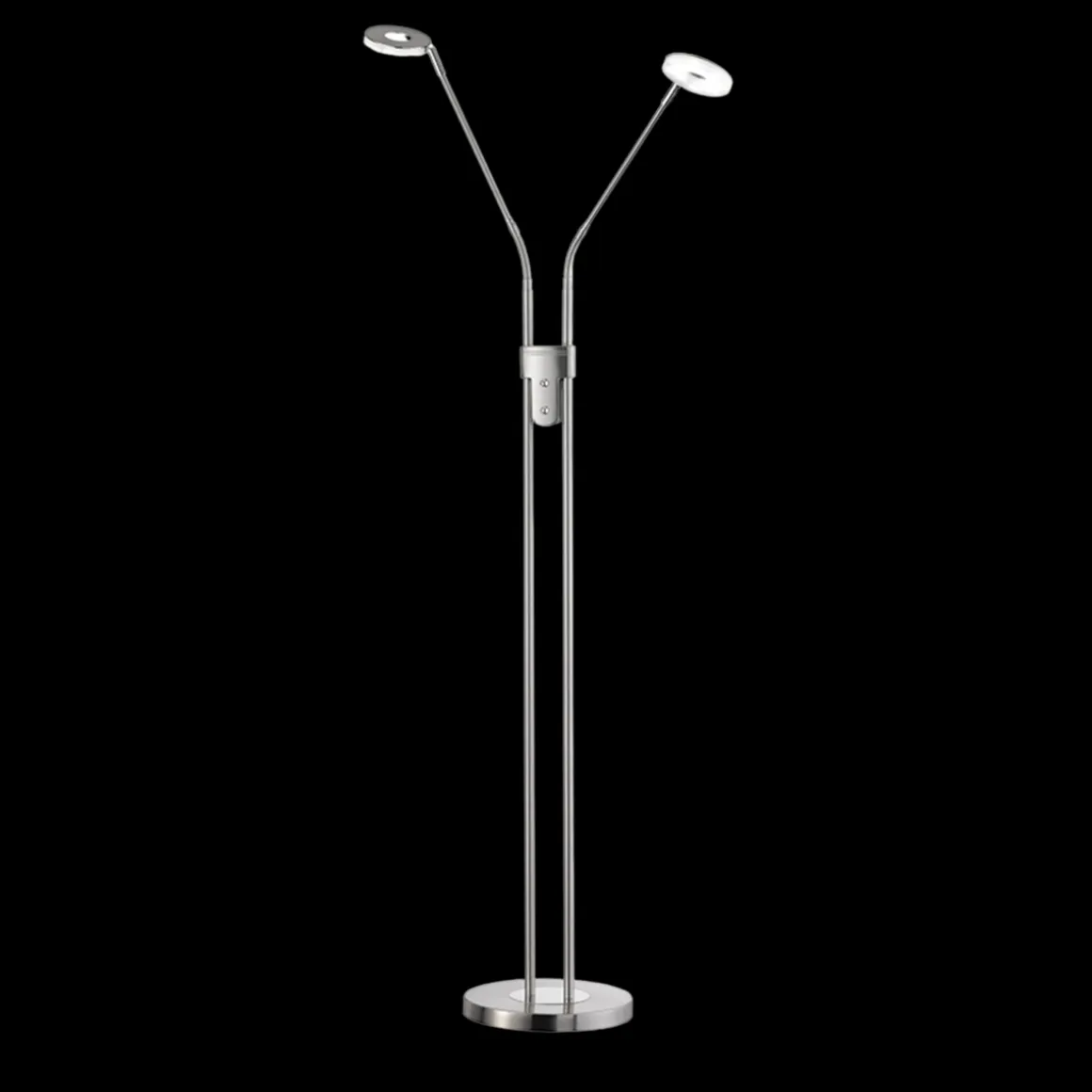 Fischer & Honsel 2-flg LED Stehleuchte Dent-TW Nickel