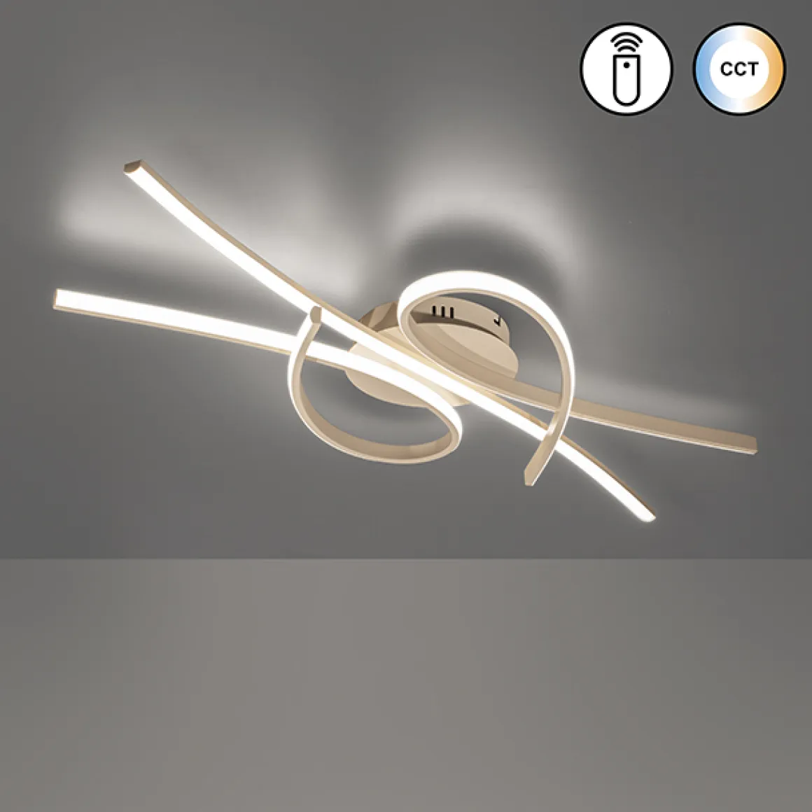 Fischer & Honsel LED Deckenlampe Biba Sandfarben