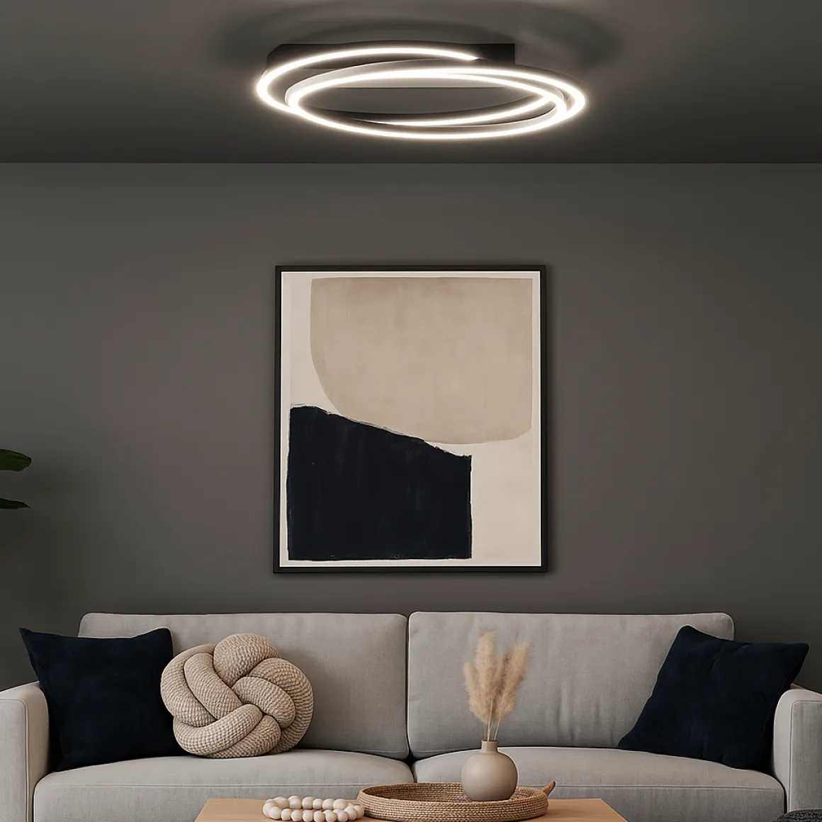 Fischer & Honsel LED Deckenlampe Kiku Schwarz