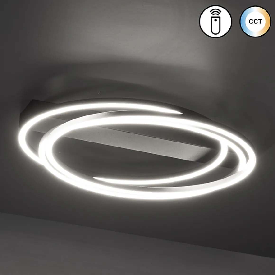 Fischer & Honsel LED Deckenlampe Kiku Schwarz
