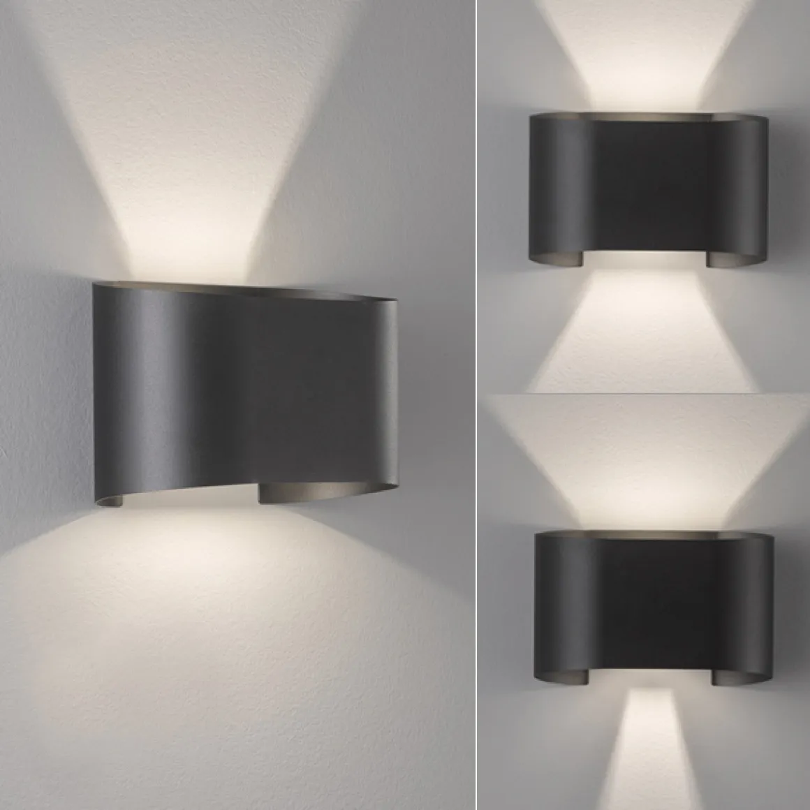 Fischer & Honsel LED Wandleuchte Wall Schwarz 12,5 cm