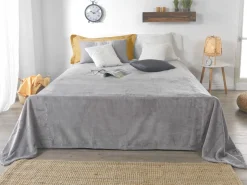 Flanell-Kuscheldecke Grau 220 x 240 cm