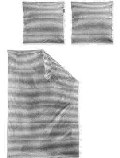 Flausch-Cotton-Garnitur-Set Zobel Silber 135 x 200 cm